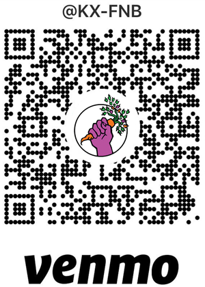 Venmo QR to donate to Redmond Food Not Bombs